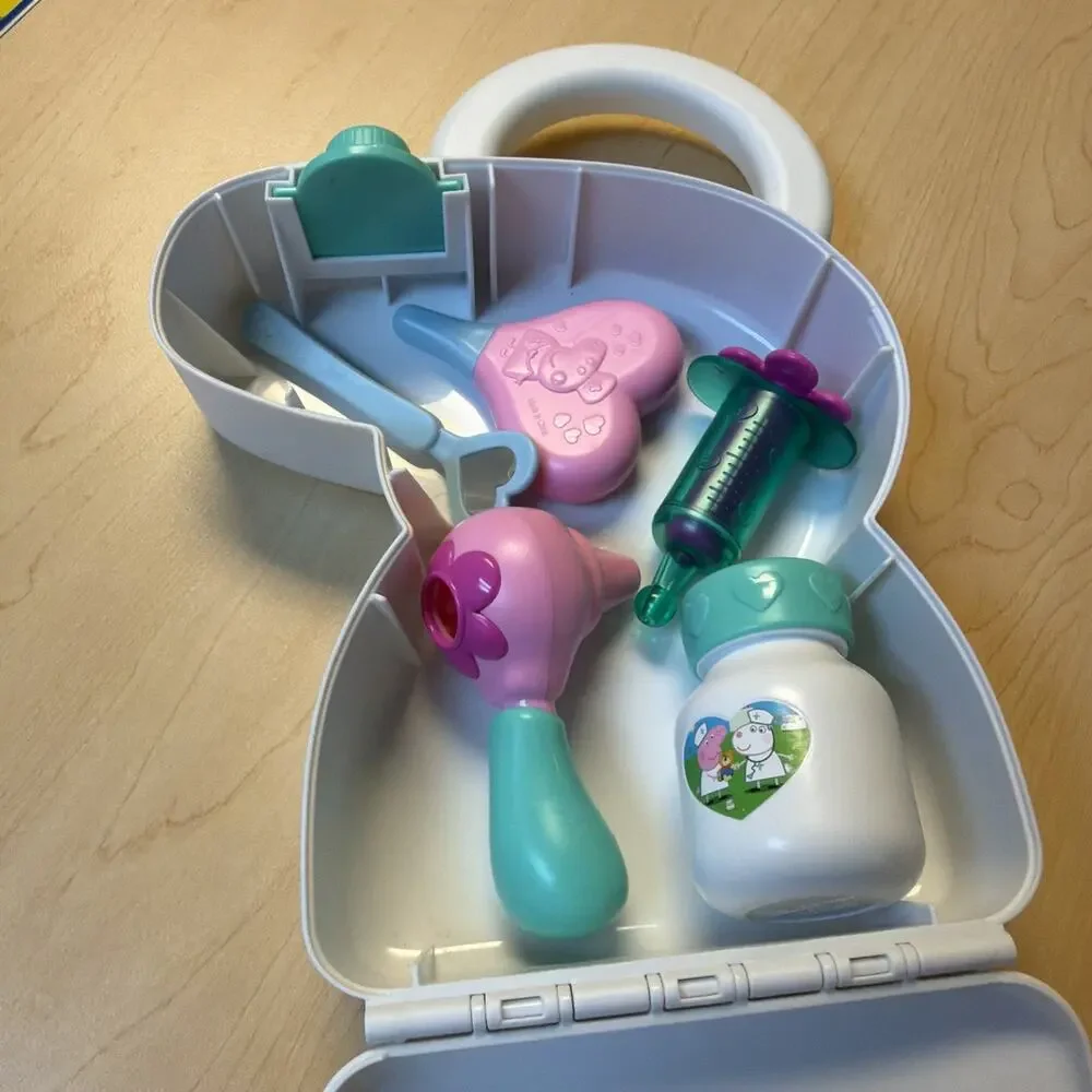 Peppa Pig Checkup Case Doctor Bag with Carry Handle Carrying Case Lot